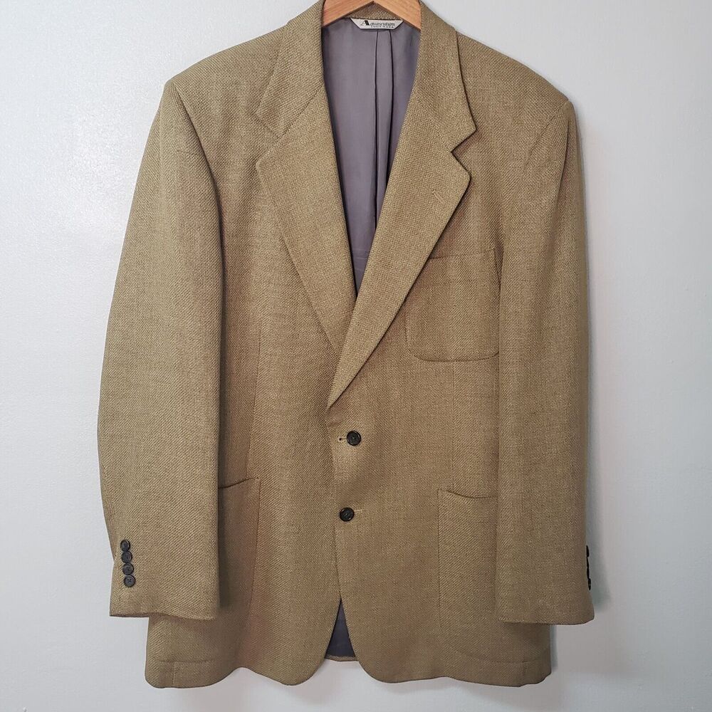 Vtg Aquascutum Regent 100 Blazer Sport Coat Jacket Men's 42L Union Made 2 Button